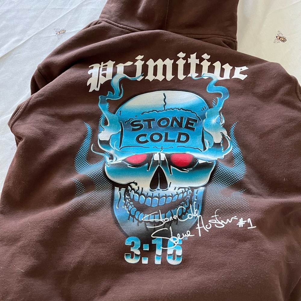 Primitive Brown Hoodie with Graphic Design